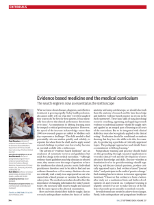 evidence based medicine and the medical curriculum
