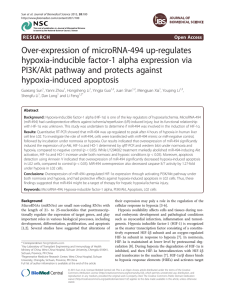 Over-expression of microRNA-494 up-regulates hypoxia