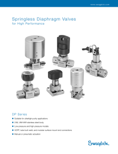 Springless Diaphragm Valves for High Performance, DP Series, (MS