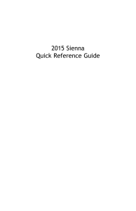 2015 Sienna Quick Reference Guide