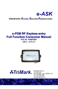 e-FOB RF Keyless-entry Full Function Consumer Manual