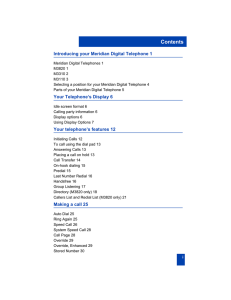 Introducing your Meridian Digital Telephone