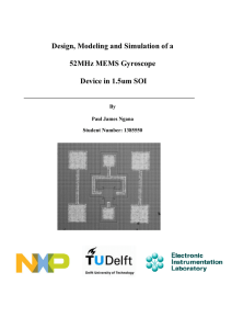 Design, Modeling and Simulation of a 52MHz MEMS Gyroscope