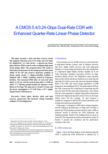 A CMOS 5.4/3.24-Gbps Dual-Rate CDR with Enhanced Quarter