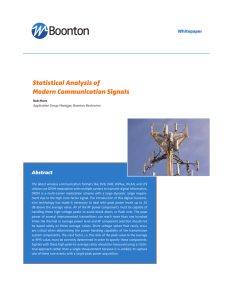 Statistical Analysis of Modern Communication Signals