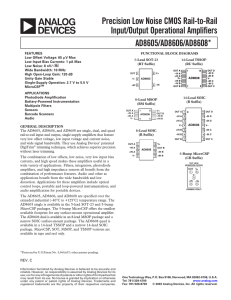 AD8605/AD8606/AD8608 Precision Low Noise CMOS Rail-to