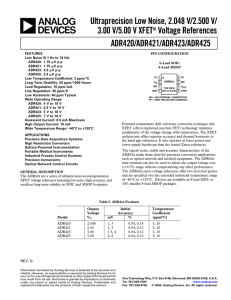 ADR420/ADR421/ADR423/ADR425 Ultraprecision Low Noise