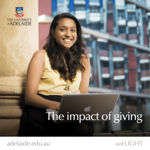The impact of giving - The University of Adelaide
