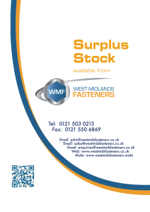 Surplus Stock - West Midlands Fasteners Ltd