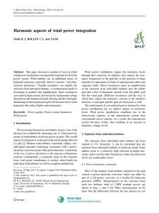 Harmonic aspects of wind power integration | SpringerLink