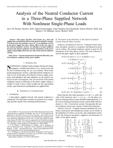 Analysis of the Neutral Conductor Current in a Three