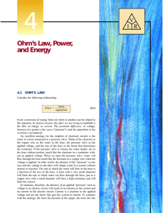 Ohm`s Law, Power, and Energy
