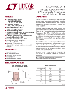 LTC2917/LTC2918 - Low Voltage Supervisor with 27 Selectable