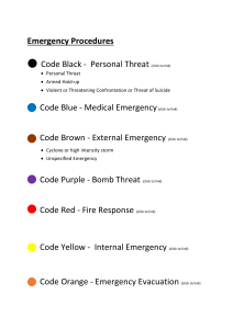 Emergency Colour Chart for Buildings with EWIS