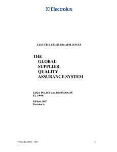 the global supplier quality assurance system