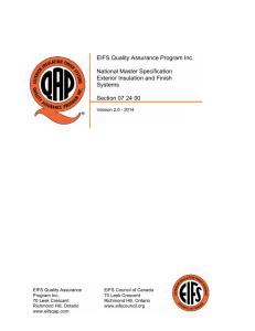 EIFS Quality Assurance Program Inc. National Master Specification