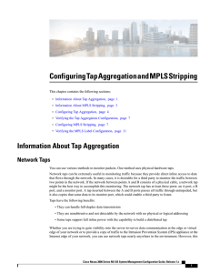 Configuring Tap Aggregation and MPLS Stripping