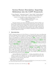 System Feature Description: Importing Refutations - CEUR