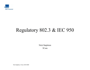 Regulatory 802.3 and IEC950