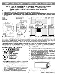 installation instructions for freestanding electric range