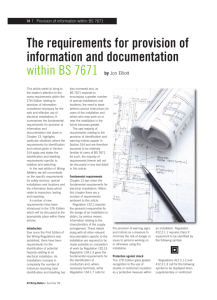 Information and documentation required by BS 7671