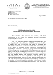 FSD Circular Letter No. 3/2006