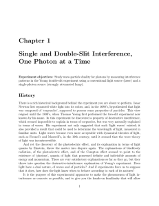Chapter 1 Single and Double-Slit Interference, One Photon at a Time