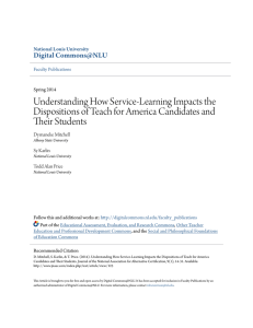 Understanding How Service-Learning Impacts the Dispositions of