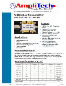 12.7 to 13.3 GHz Ku Band Ultra Low Noise Amplifier
