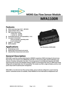 MEMS Gas Flow Sensor Module MFA1100R Features