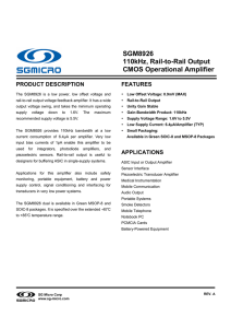 SGM8926 110kHz, Rail-to-Rail Output CMOS Operational