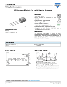 TSOP58038 IR Receiver Module for Light Barrier Systems