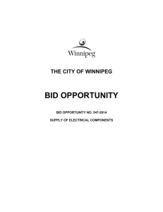 bid opportunity - City of Winnipeg