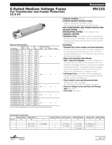 E-Rated Medium Voltage Fuses MV155