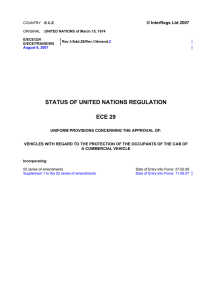 ECE - Regulation No. 29 - Vehicles with Regard to the Protection of