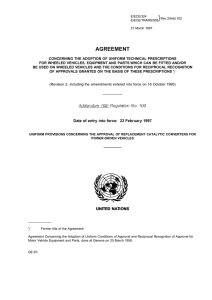 Regulation No. 103 of the United Nations, of February 23rd, 1997