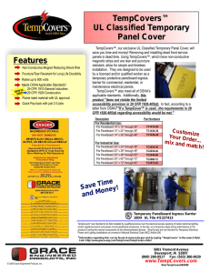TempCovers™ UL Classified Temporary Panel Cover Features