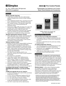 4100ES Basic Panel Modules and Accessories 4100ES Basic Panel