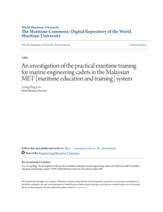 An investigation of the practical maritime training for marine