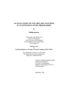 an evaluation of vocabulary teaching