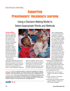Supporting Preschoolers` Vocabulary Learning