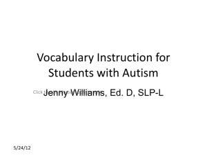 Vocabulary Instruction for Students with Autism
