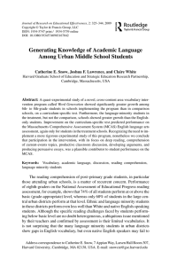 Generating Knowledge of Academic Language