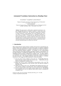 Automated Vocabulary Instruction in a Reading Tutor