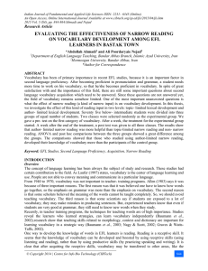 evaluating the effectiveness of narrow reading on vocabulary