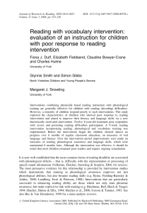 Reading with vocabulary intervention: evaluation of an instruction for