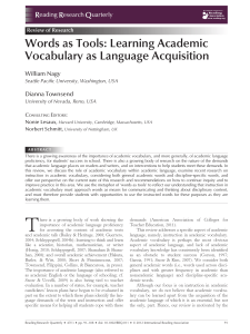 Words as Tools: Learning Academic Vocabulary as Language