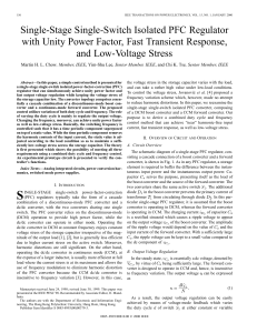 Single-Stage Single-Switch Isolated PFC Regulator with Unity