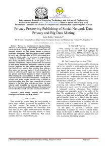 Privacy Preserving Publishing of Social Network Data