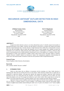recursive antihub outlier detection in high dimensional data